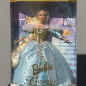 Barbie as Cinderella Doll in Blue and Gold Gown 1997 Collectors Edition